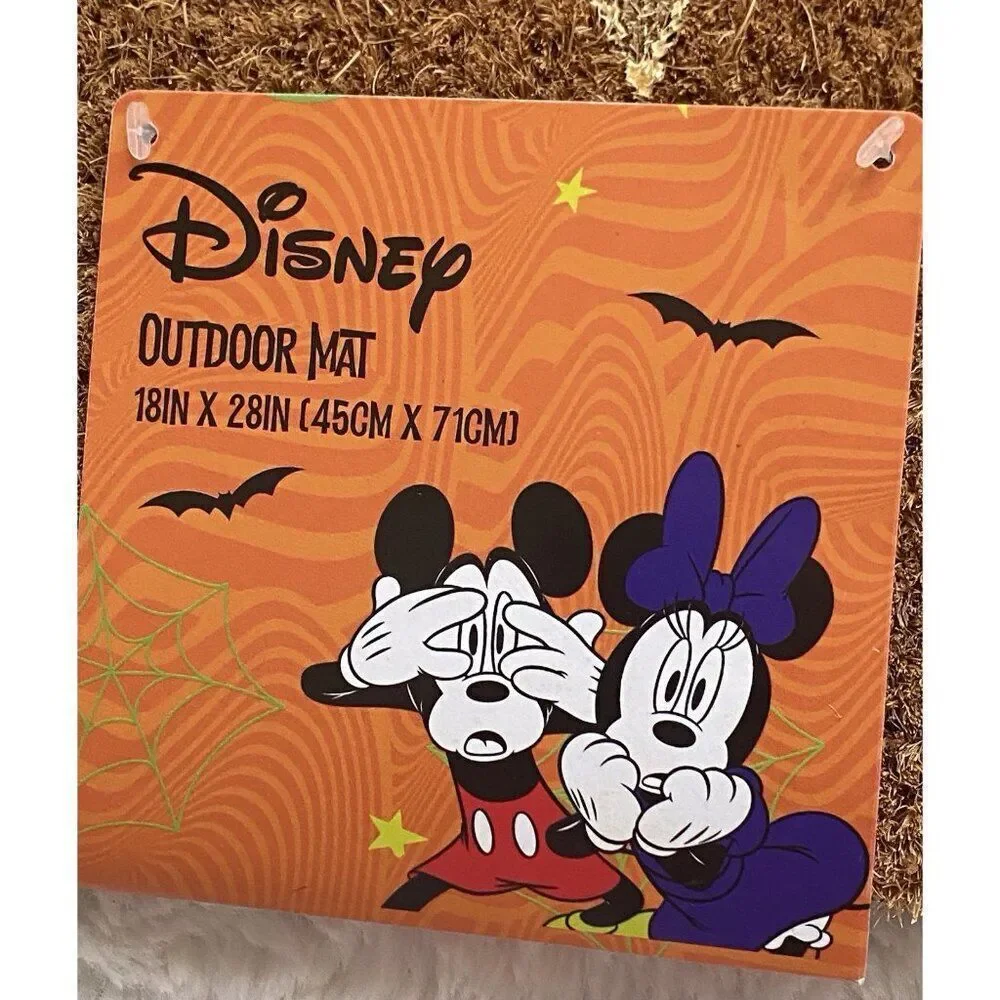 Disney Mickey Mouse‎ Pumpkin Door Mat Rug Coir 18 X 28” Fall Autumn Outdoor NEW